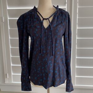 Floral button front Hinge blouse XS, like new!
